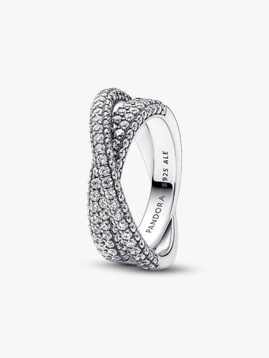 Pandora Timeless Pavé Crossover Dobbelt Båndring