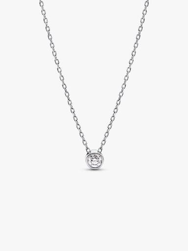 Pandora Era bezel halskæde i sterlingsølv med vedhæng og laboratorieskabt diamant