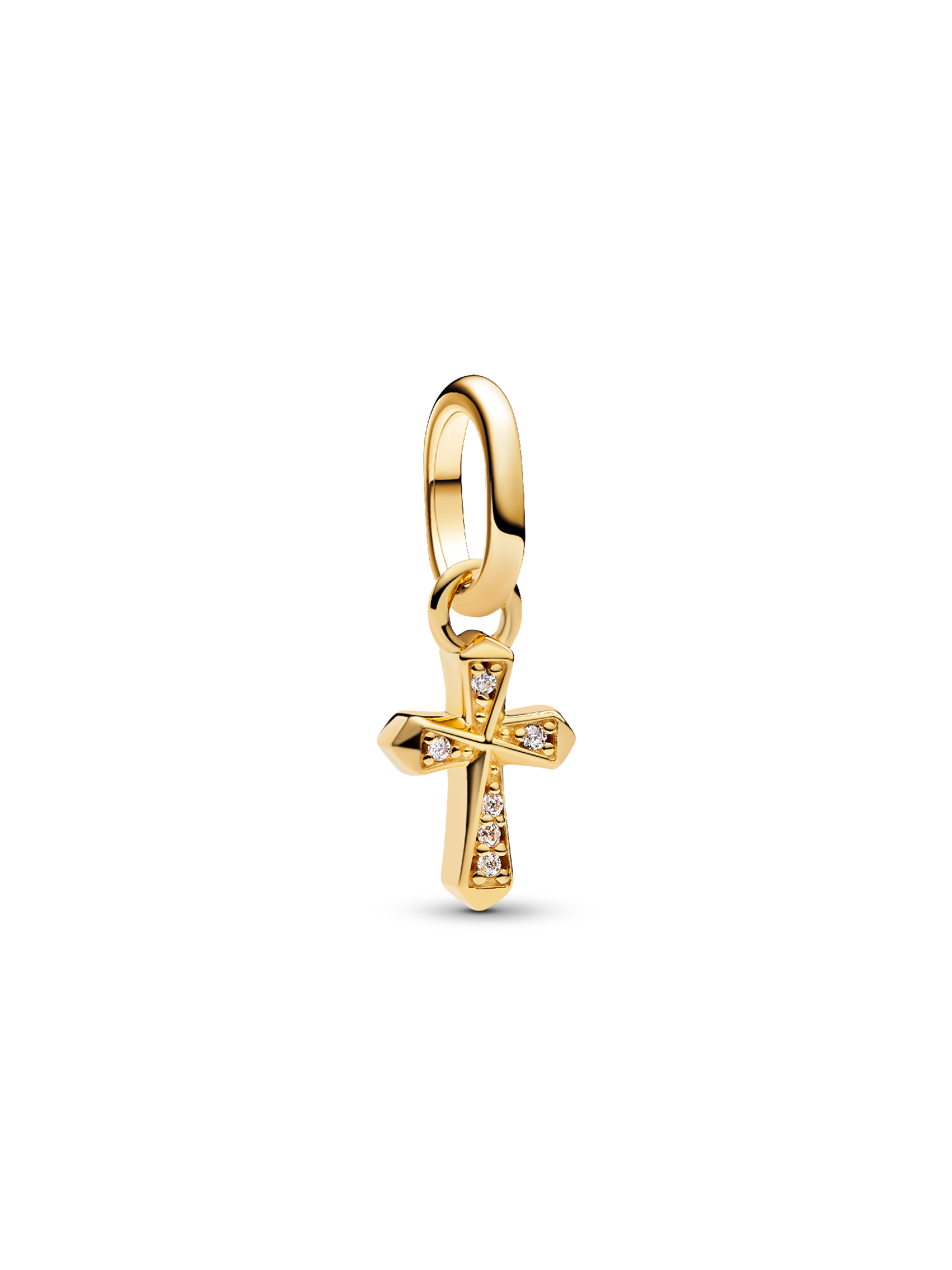 Funklende Kors Mini Charm med Vedhæng
