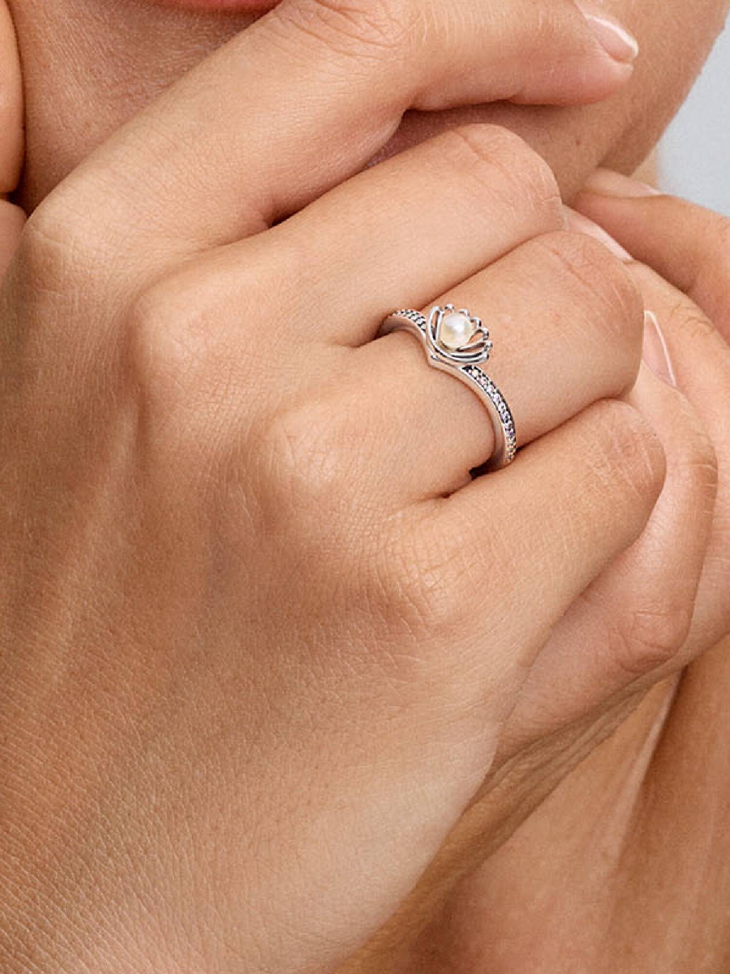 Disney Princess Ariel Muslingeskal Behandlet Ferskvandskulturperle Ring