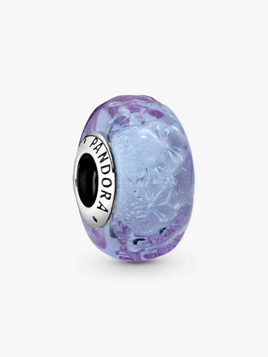 Bølget Lavendelblåt Muranoglas Charm