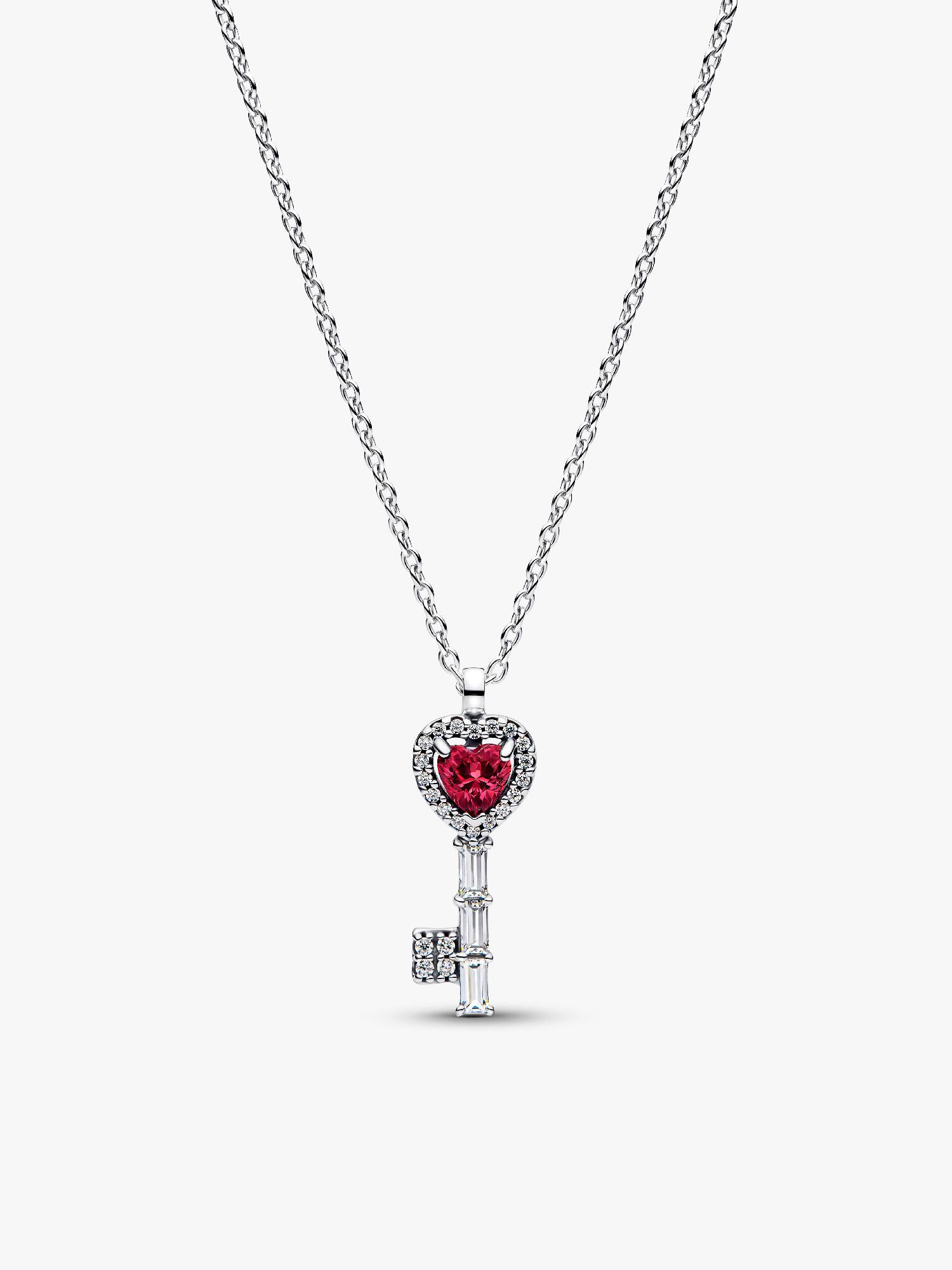 Fremhævet Hjerte Nøgle Collier-Halskæde