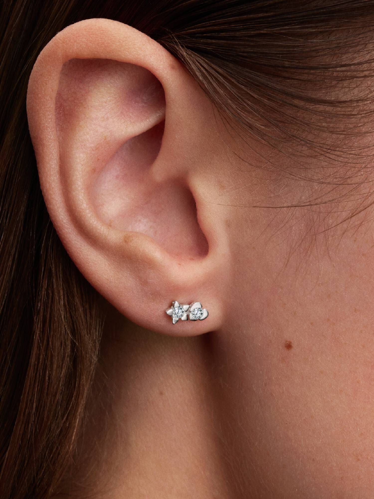 Pandora Talisman hjerte- og stjerneøreringe i sterlingsølv med laboratorieskabte diamanter