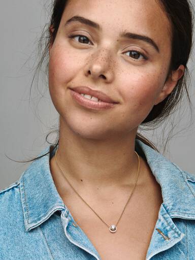 Funklende Rund Halo Collier-Halskæde med vedhæng