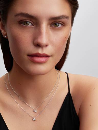 Pandora Talisman halskæde i sterlingsølv med hjerte- og stjernevedhæng med laboratorieskabte diamanter