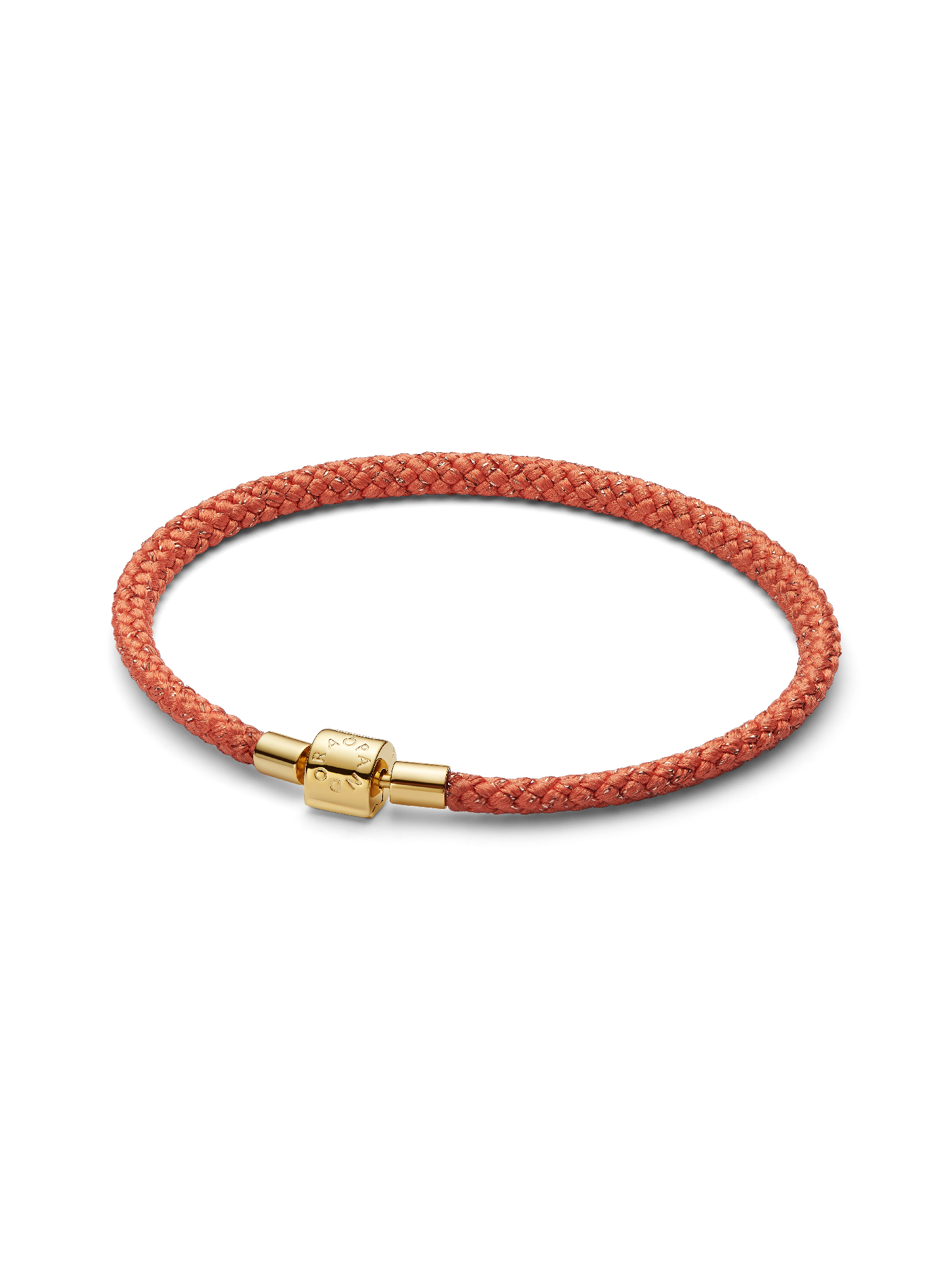 Skinnende orange armbånd med snor