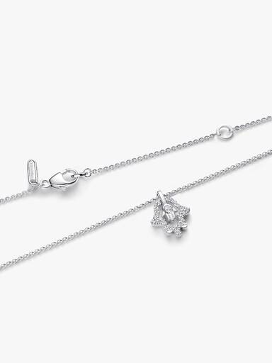 Pandora Talisman halskæde i sterlingsølv med hamsas hånd-vedhæng med laboratorieskabt diamant