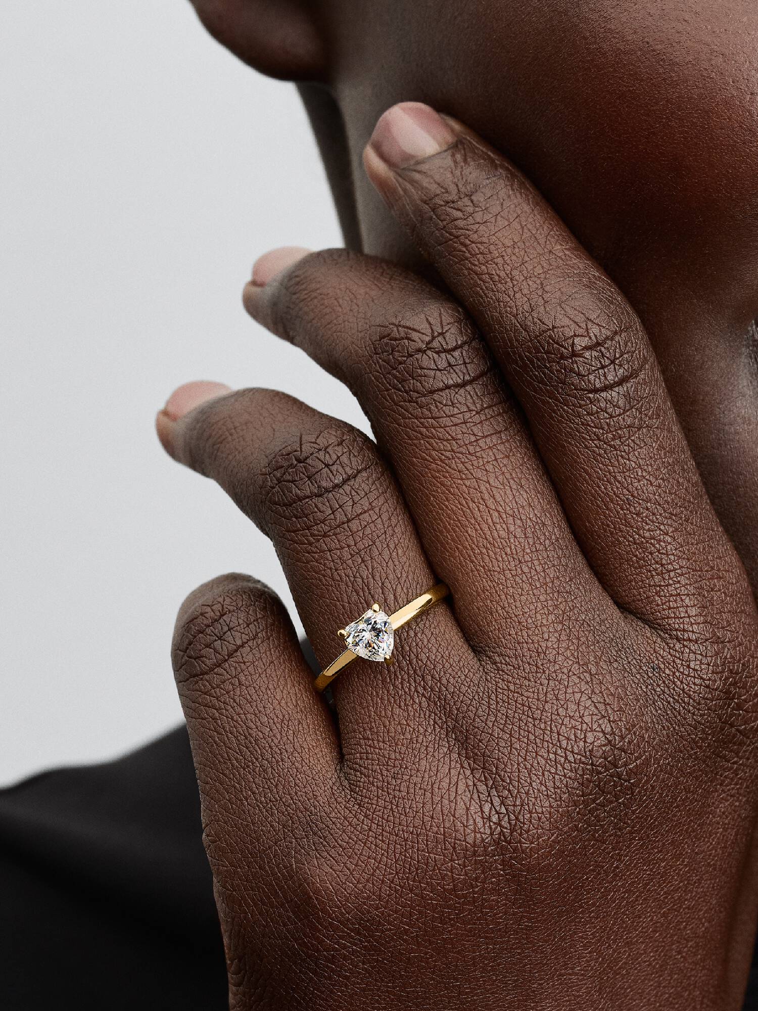 Funklende Klart Hjerte Solitaire Ring
