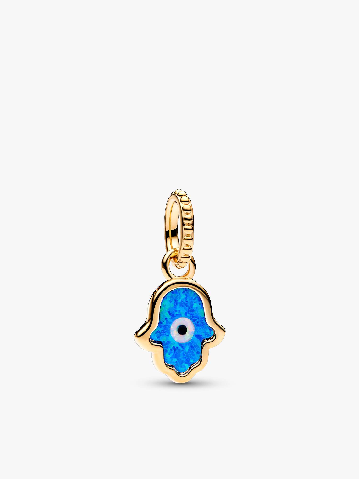 Opalescent Blå Hamsa Hånd charm med vedhæng