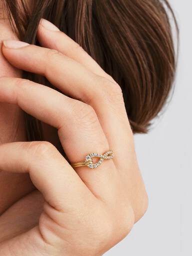 Pandora Infinite Dobbeltsidet Pavé Ring med laboratorieskabt diamant