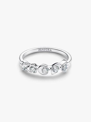 Pandora Talisman ring i sterlingsølv med symboler og laboratorieskabte diamanter