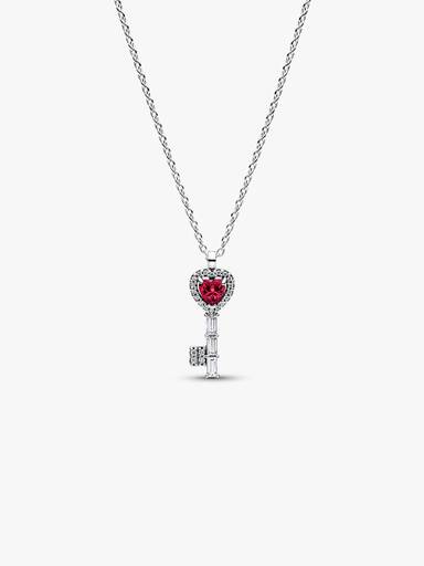 Fremhævet Hjerte Nøgle Collier-Halskæde