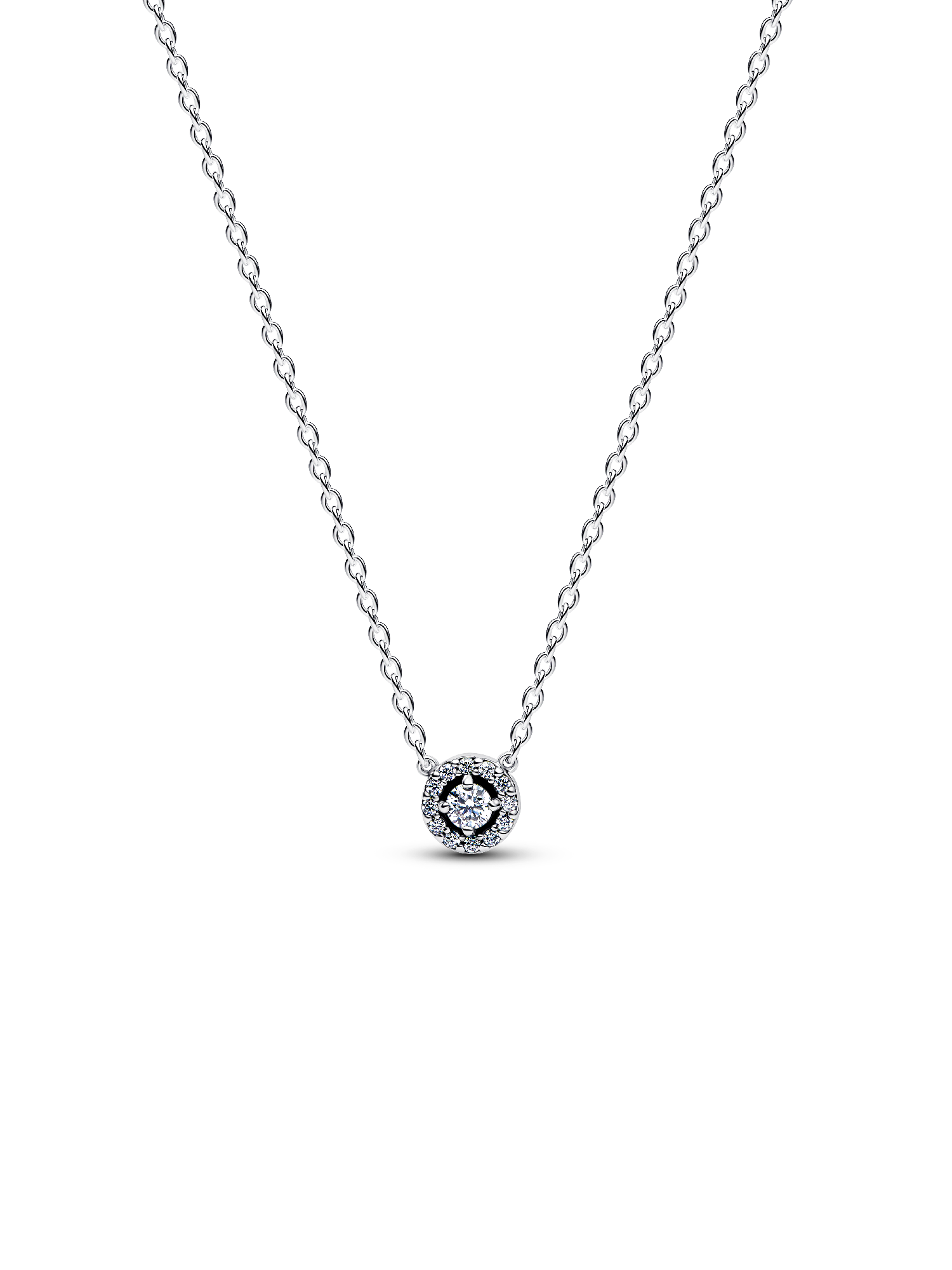 Rund Pavé Halo Collier Halskæde