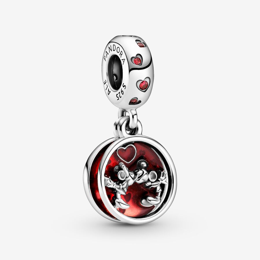 Disney Mickey Mouse & Minnie Mouse Love and Kisses Charm med vedhæng image number 0