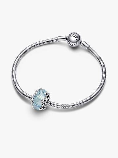 Vinterblåt Snefnug Murano Charm