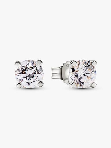 Pandora Era øreringe i 14 kt. hvidguld med laboratorieskabt diamant