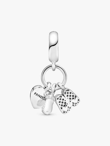 Sutteflaske & Babysko Charm med vedhæng