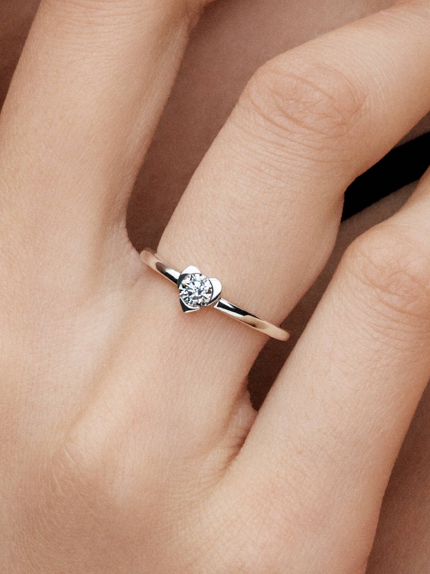 Pandora Talisman hjertering i sterlingsølv med laboratorieskabt diamant