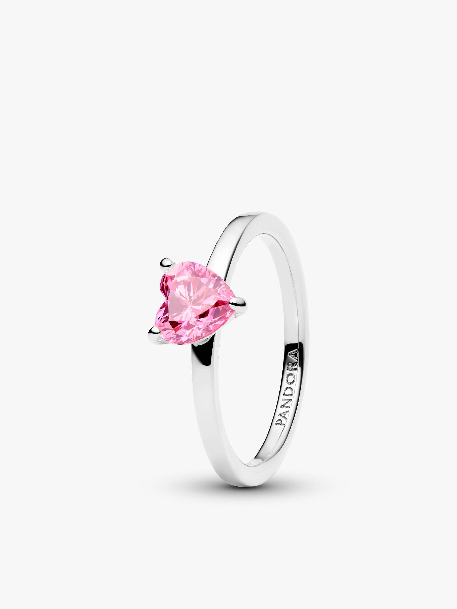 Funklende Pink Hjerte Solitaire Ring