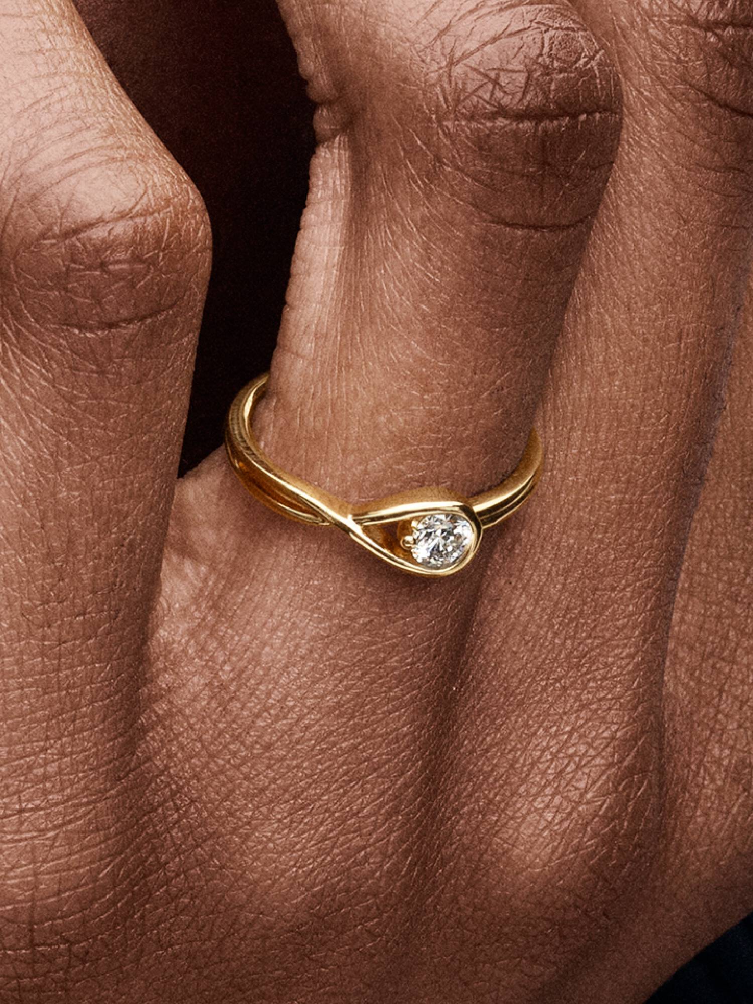 Pandora Infinite ring i 14 kt. guld med laboratorieskabt diamant