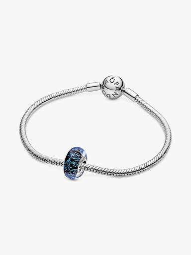 Bølget Mørkeblåt Muranoglas Hav Charm