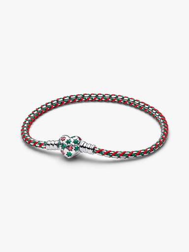 Box Chain Armbånd med Pebermynte Snor