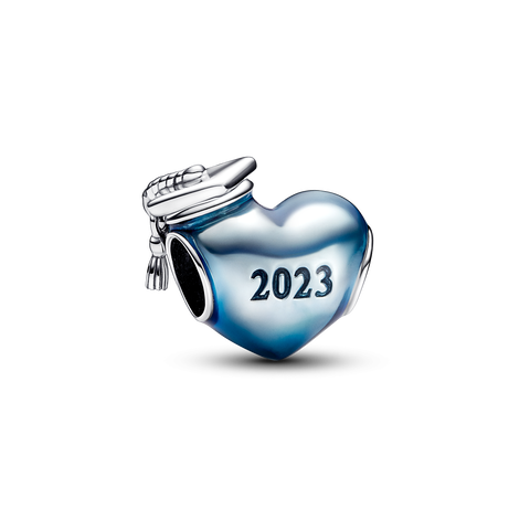 Blåt 2023 Dimissionshjerte charm