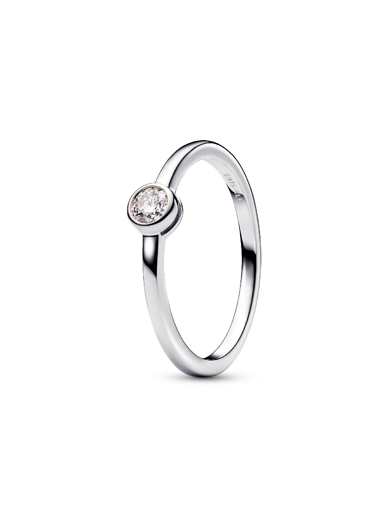 Pandora Era bezel ring i sterlingsølv med laboratorieskabt diamant