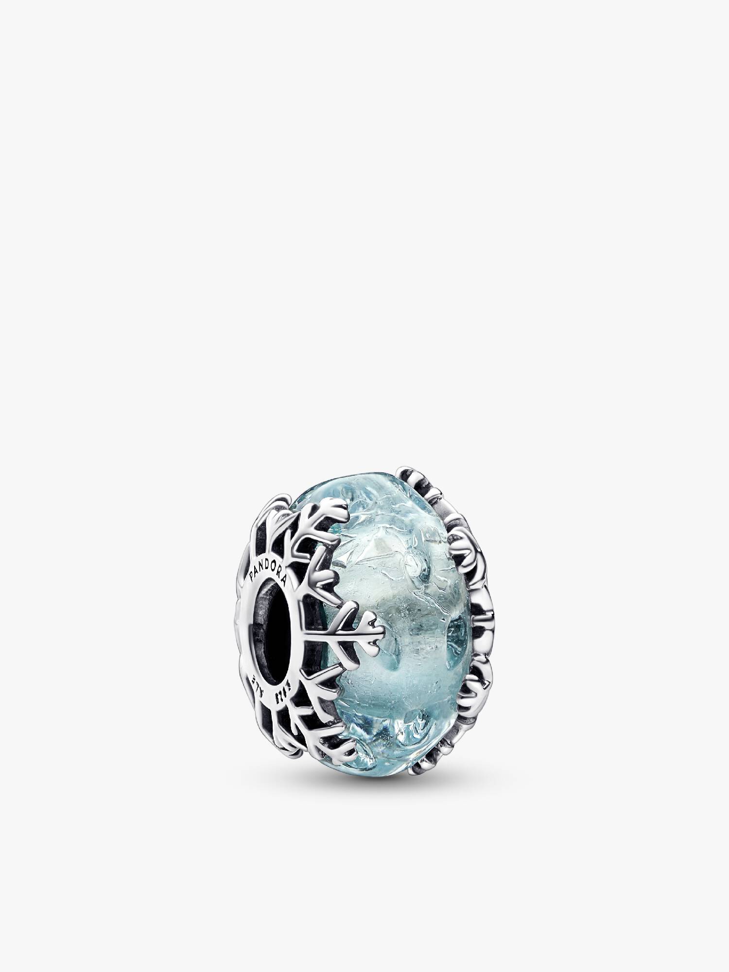 Vinterblåt Snefnug Murano Charm
