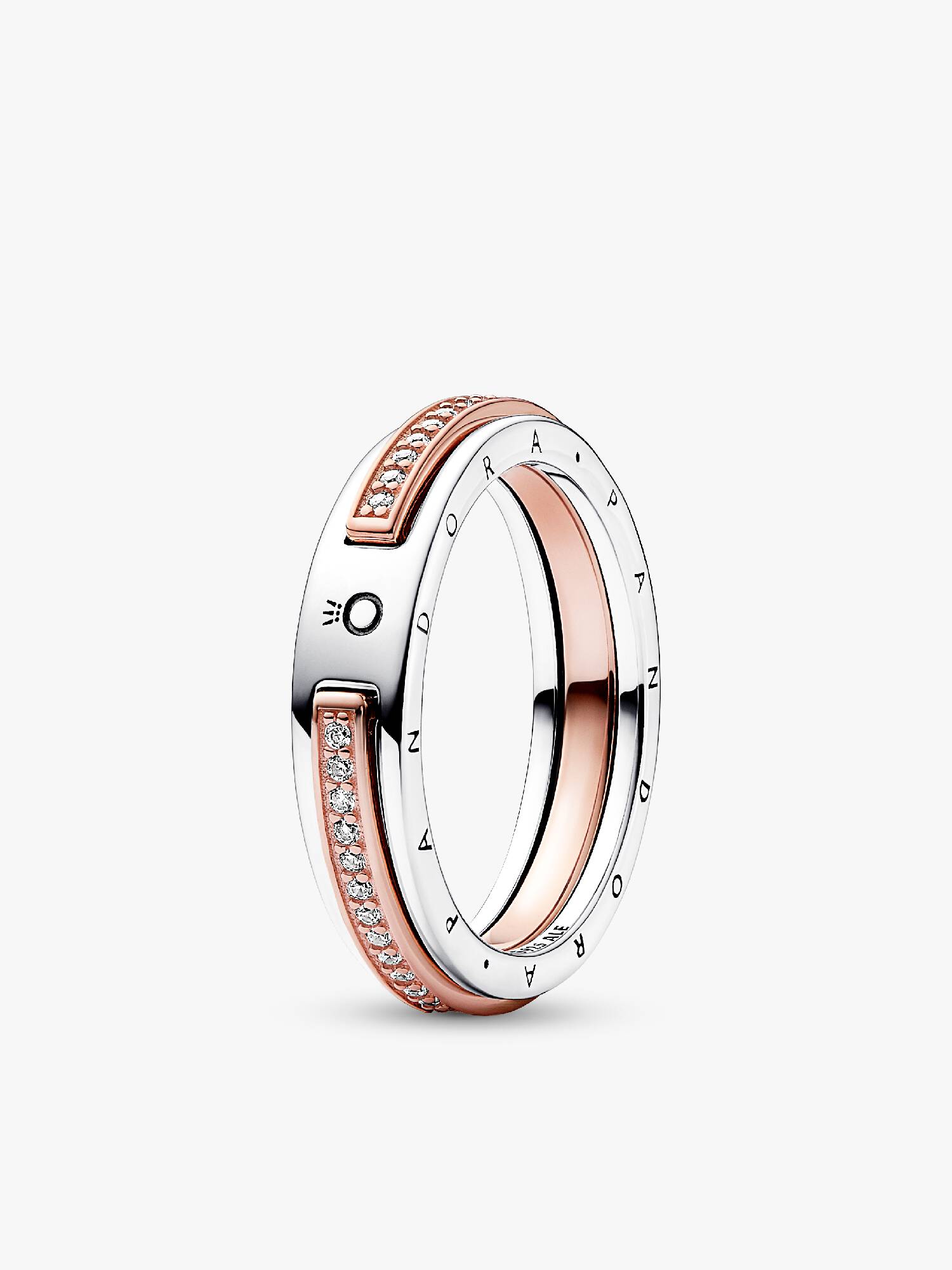 Pandora Signature To-tonet Logo & Pavé Ring