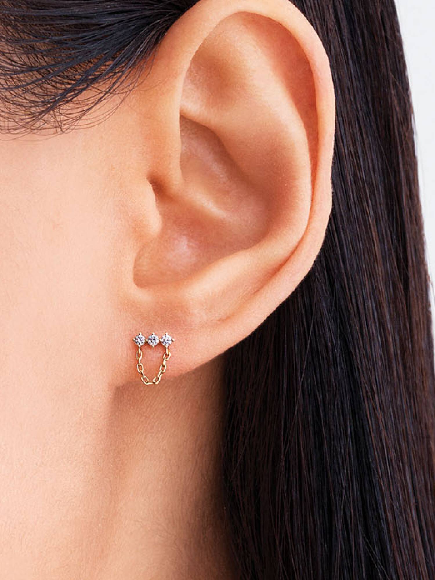 Pandora Era Laboratorieskabte Diamanter Trio Kædeørestikker