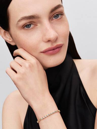 Funklende Baguette Tennisarmbånd