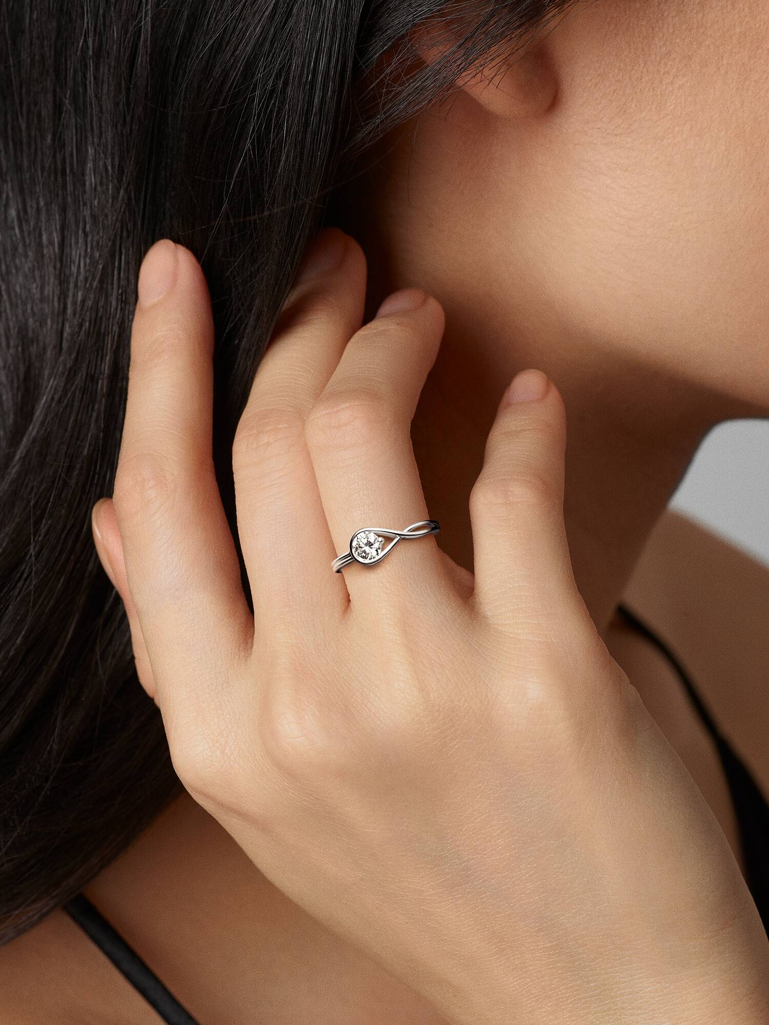 Pandora Infinite ring i sterlingsølv med laboratorieskabt diamant