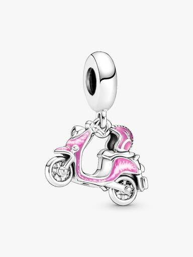 Pink Scooter Charm med vedhæng