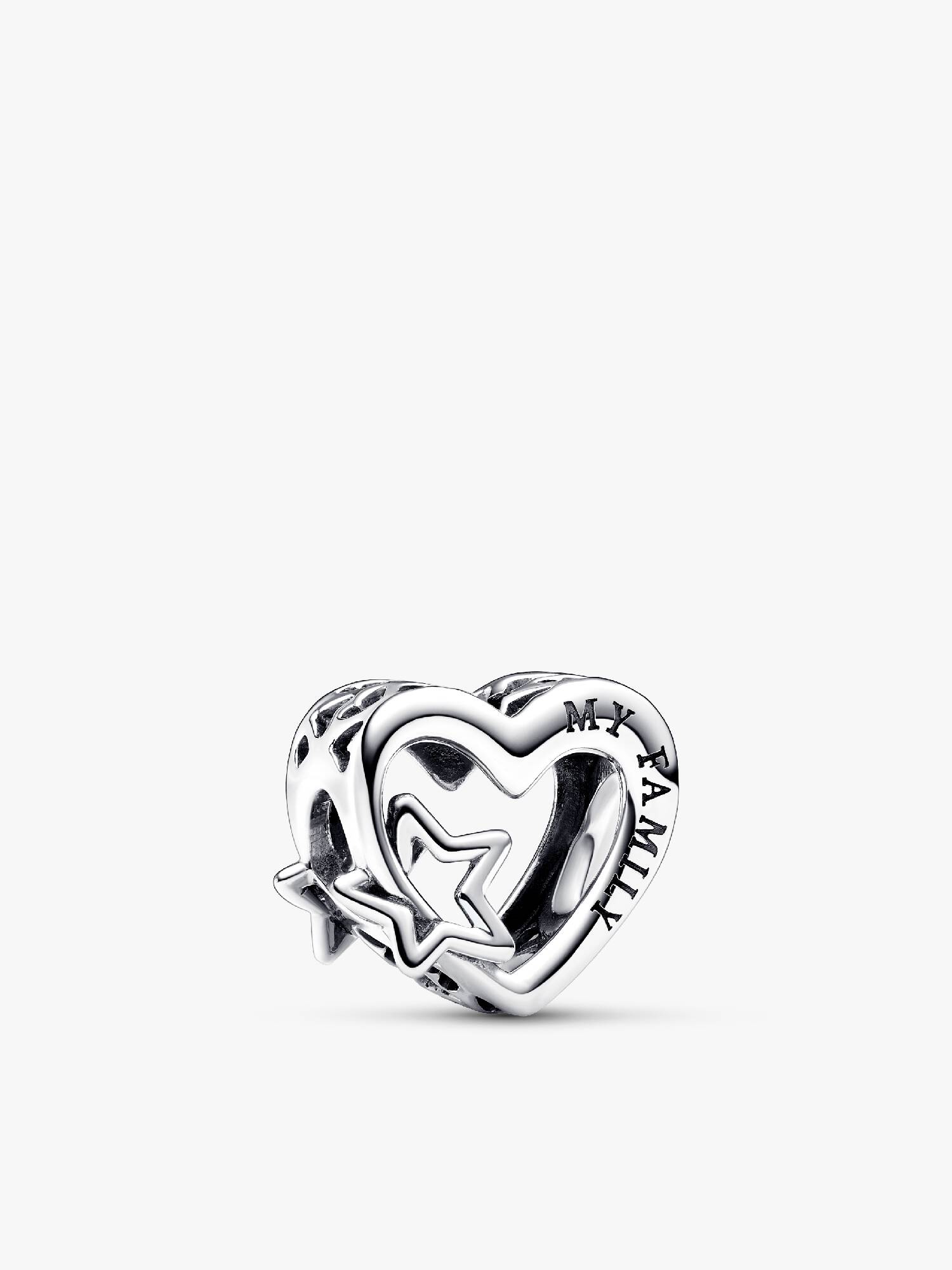Åbent Familiehjerte & Stjerne Charm