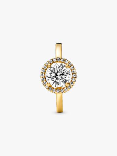 Funklende Rund Halo Ring