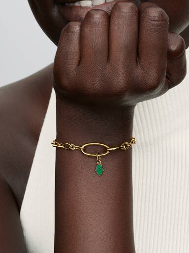 Grøn Hamsa Hånd Mini Charm med Vedhæng