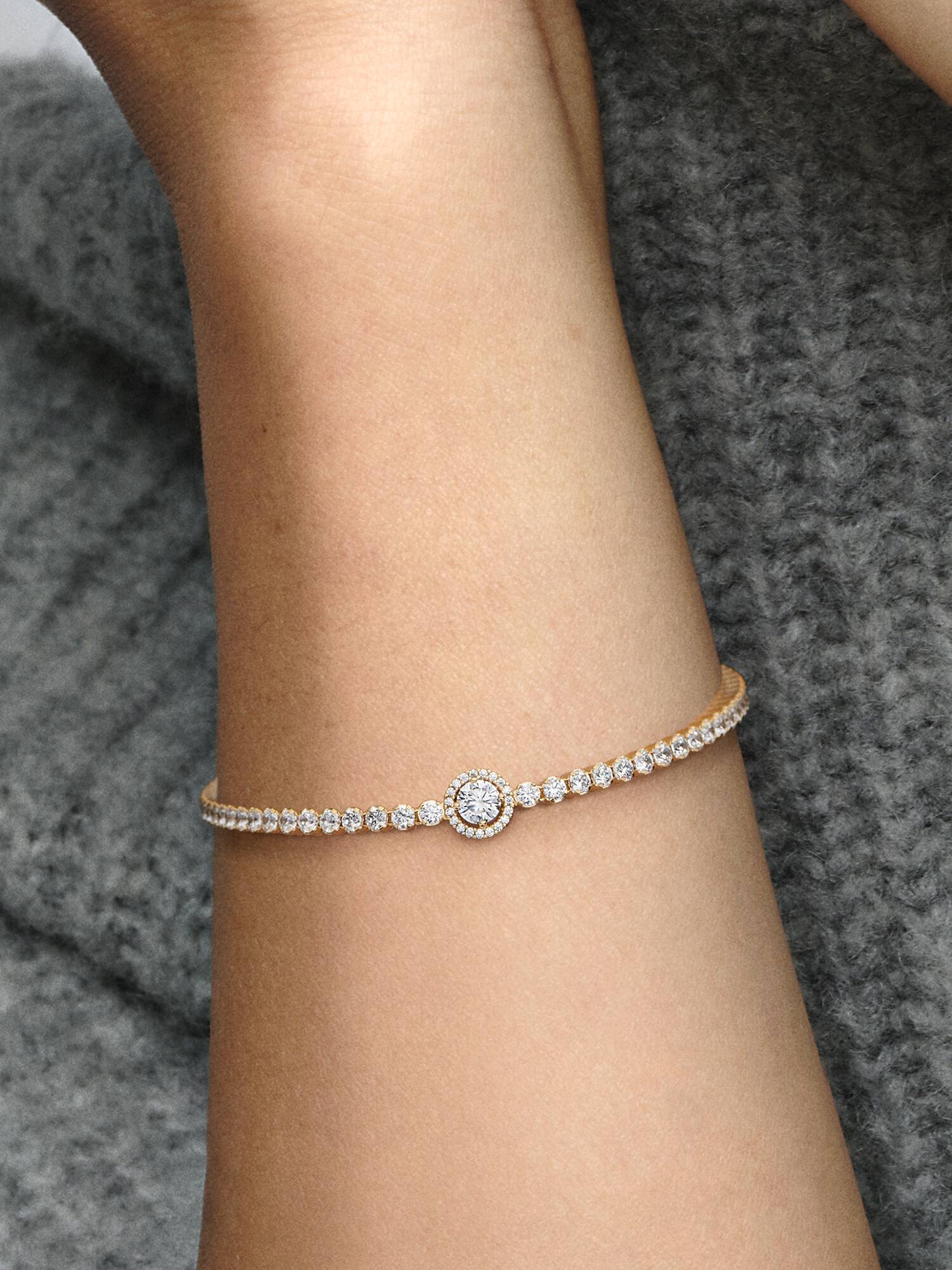 Funklende Halo Tennisarmbånd