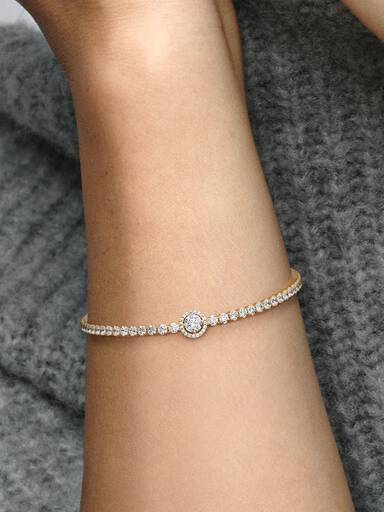 Funklende Halo Tennisarmbånd