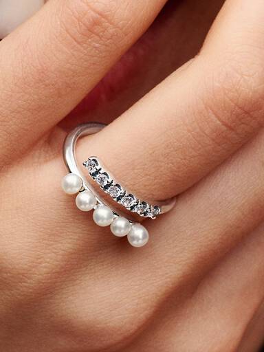 Behandlede Ferskvandskulturperler og Pavé Åben Ring