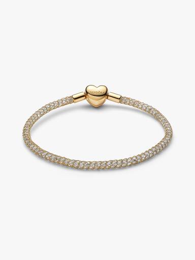 Funklende Mesh Armbånd med Hjertelås