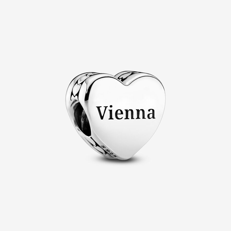 Vienna Skyline Hjerte Charm image number 0