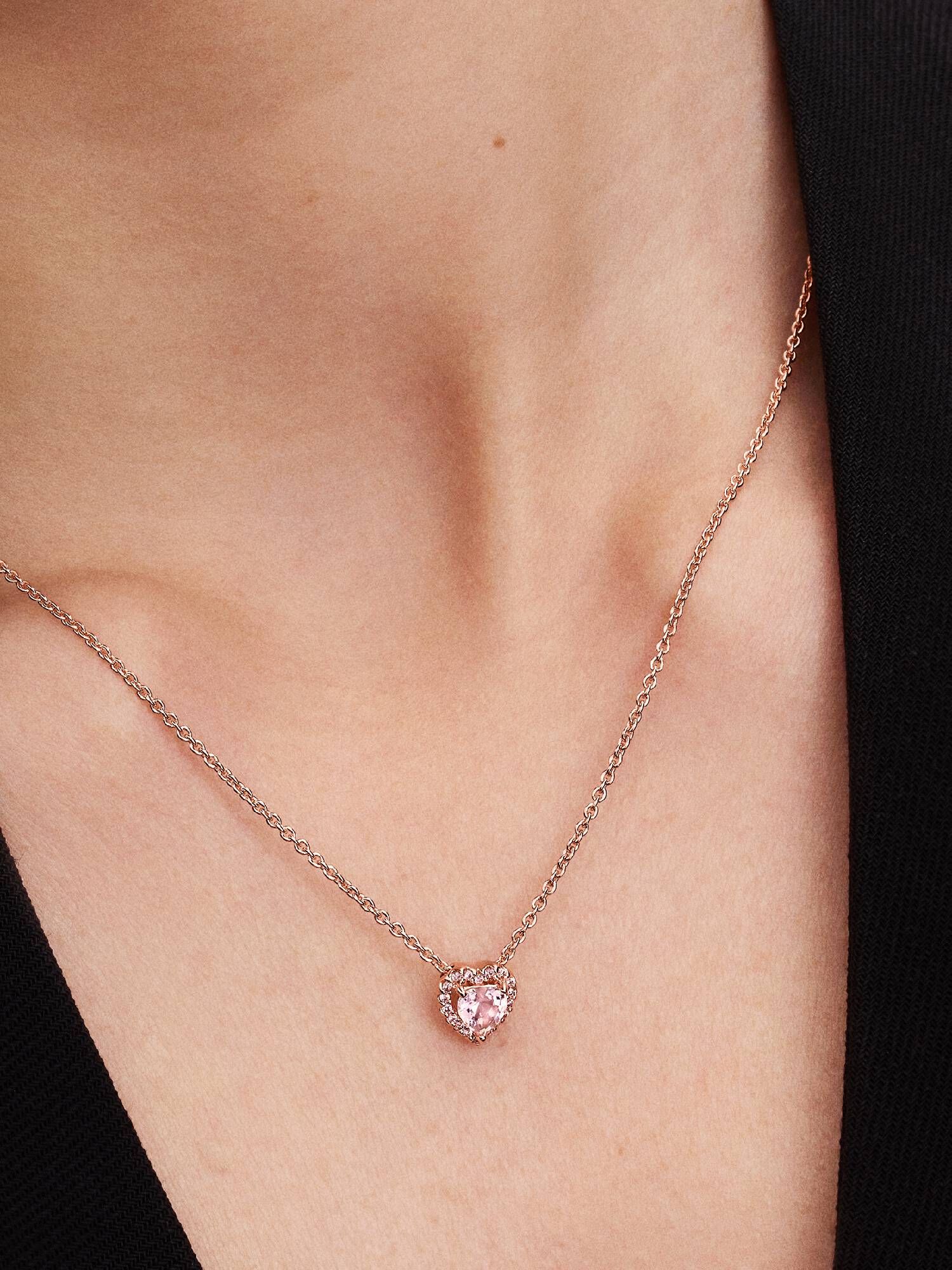 Pink Hjerte Collier-halskæde