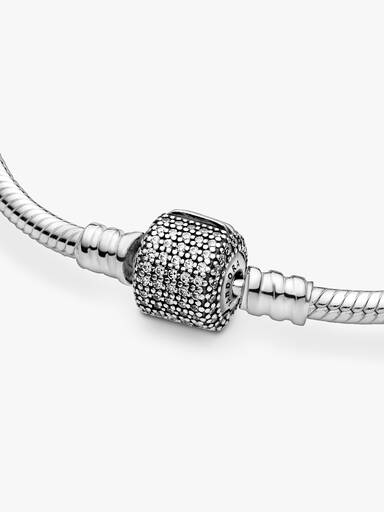 Pandora Moments Sparkling Pavé Clasp Slangekædearmbånd