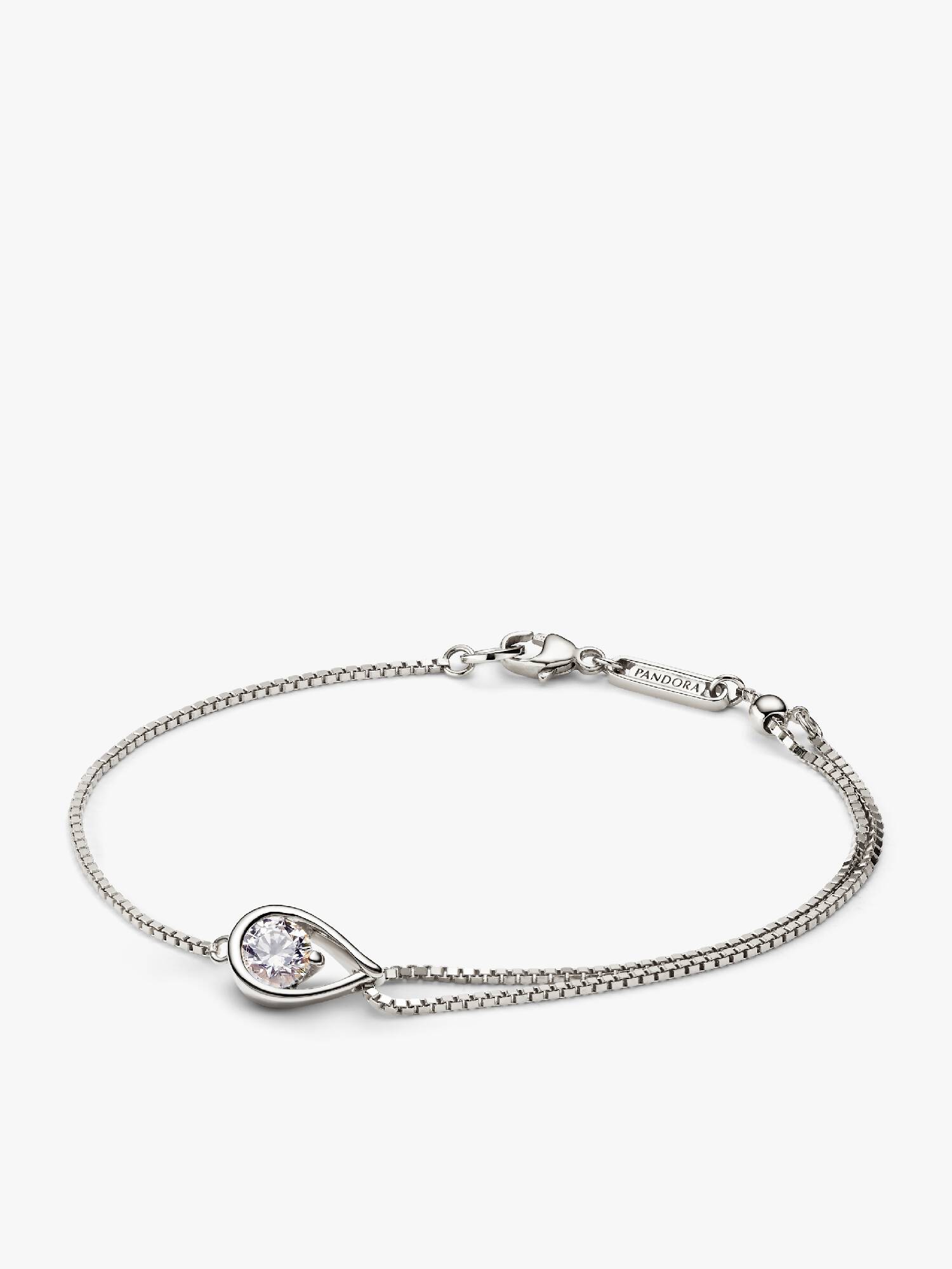 Pandora Infinite dobbeltkædet armbånd i 14 kt. hvidguld med laboratorieskabt diamant