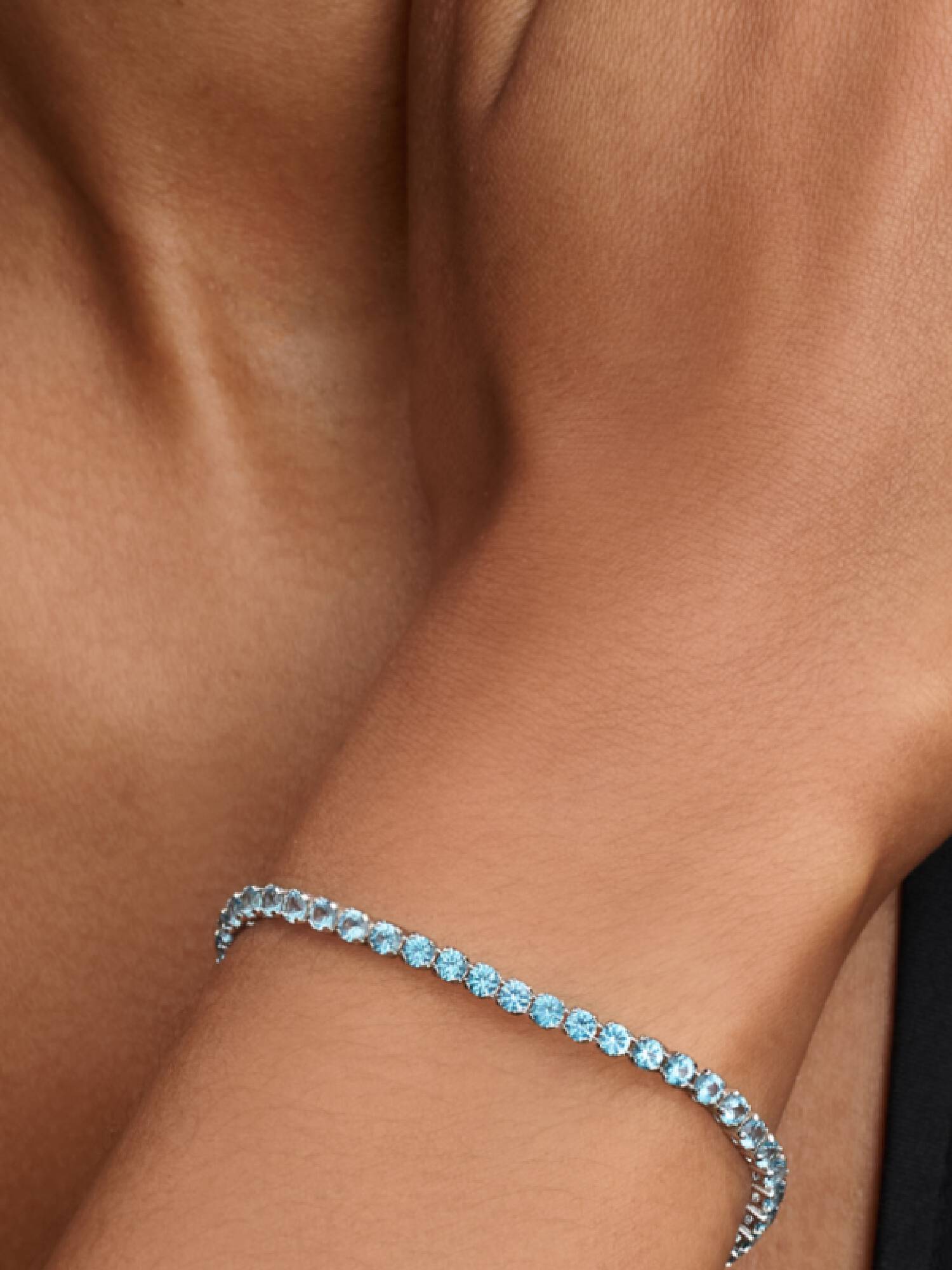 Funklende Lyseblåt Tennisarmbånd