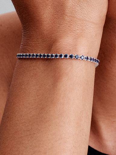 Funklende Blåt Tennisarmbånd