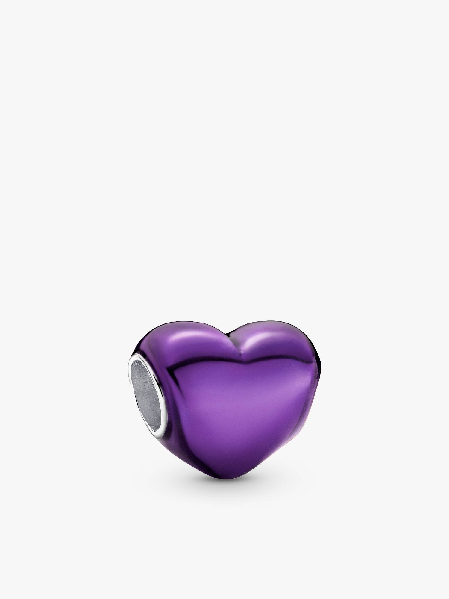 Metallisk Lilla Hjerte Charm