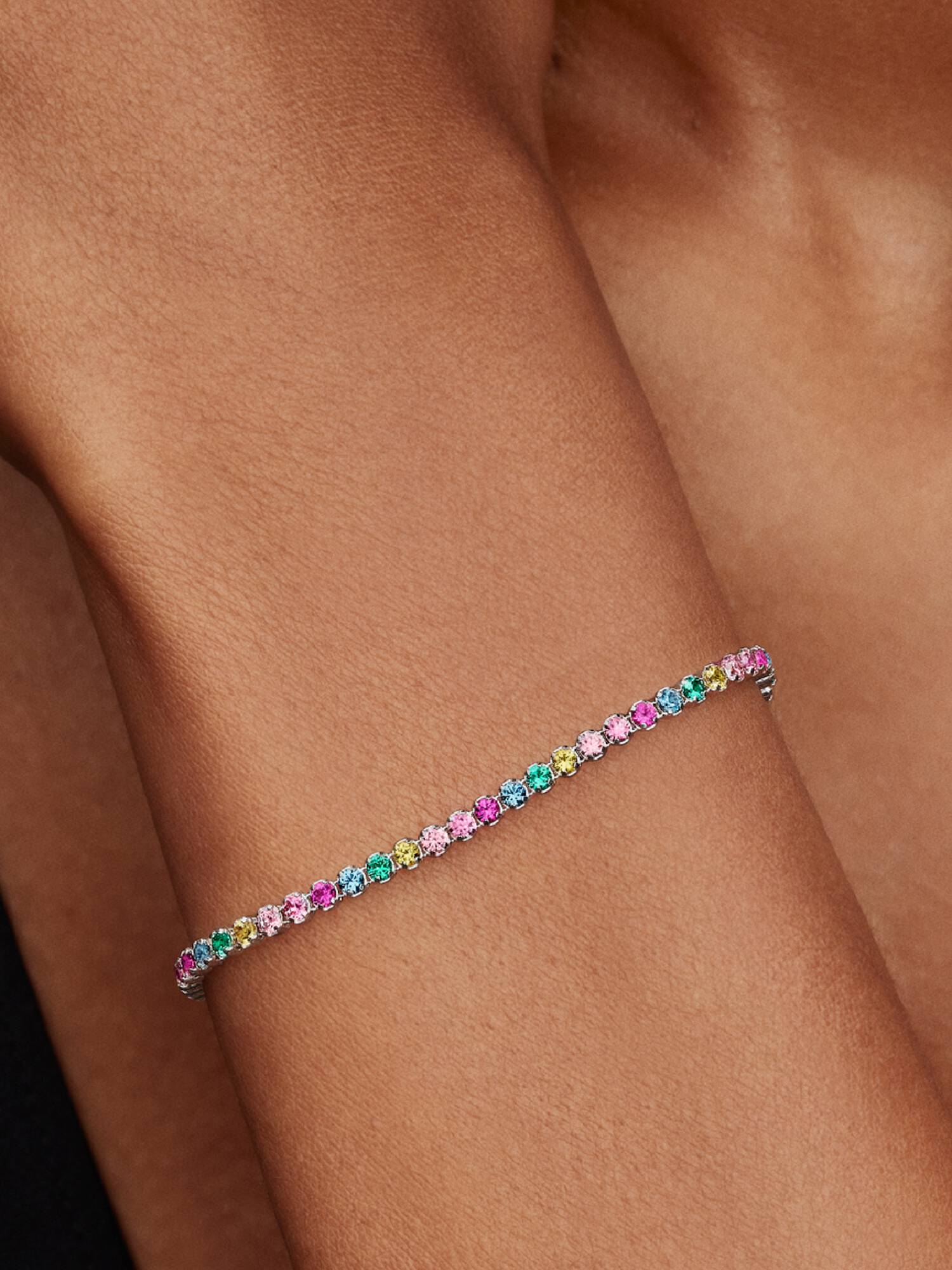 Regnbuefarvet Tennisarmbånd