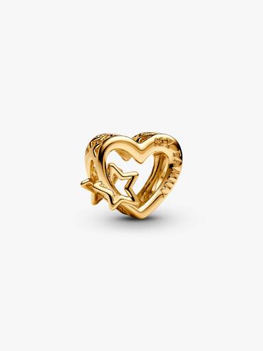 Åbent Familiehjerte & Stjerne Charm